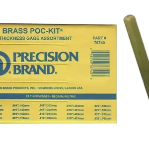 20 Piece Brass Thickness Gage Poc-Kit Assortment, 1/2″ Wide x 5″ Long Blades, 76740