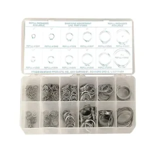 300 Piece Snap Ring Assortment, Spring Steel, 12900