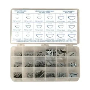 250 Piece Woodruff Key Assortment, Steel, 12940