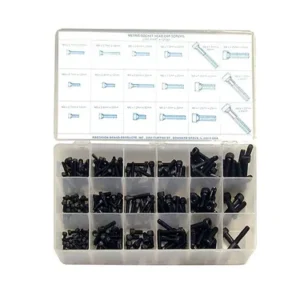255 Piece Metric Socket Head Cap Screw Assortment, Alloy Steel, 12980
