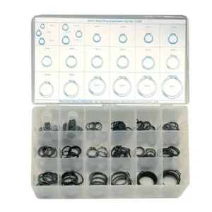 295 Piece Metric Snap Ring Assortment, Spring Steel, 13980