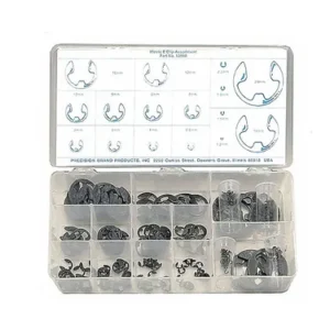 255 Piece Metric E-Clip Assortment, Steel, 13990